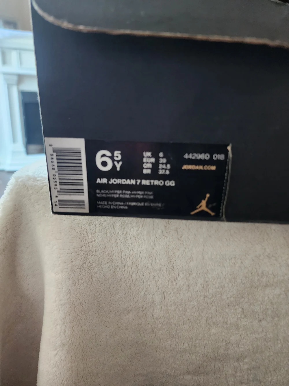 Jordan Kids Black High-Top Sneakers with Pink Accent